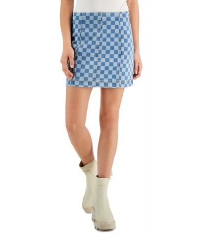 Juniors' Seamed Mini Skirt Blue $11.27 Skirts