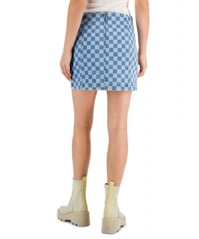 Juniors' Seamed Mini Skirt Blue $11.27 Skirts