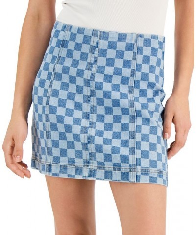 Juniors' Seamed Mini Skirt Blue $11.27 Skirts