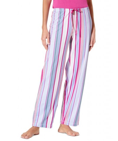 Women's Side By Side Stripe Knit Pajama Pants Jacaranda $16.66 Sleepwear