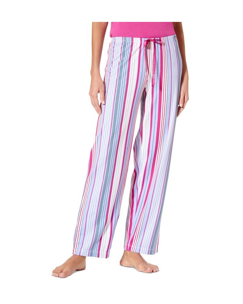 Women's Side By Side Stripe Knit Pajama Pants Jacaranda $16.66 Sleepwear