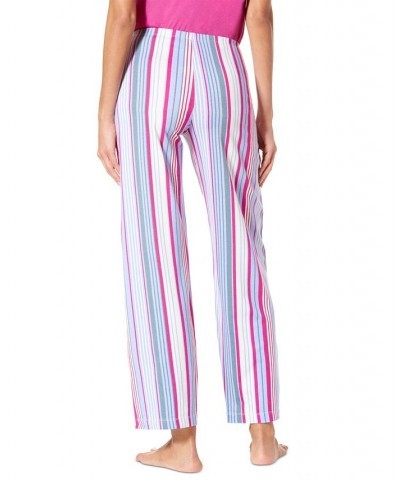 Women's Side By Side Stripe Knit Pajama Pants Jacaranda $16.66 Sleepwear