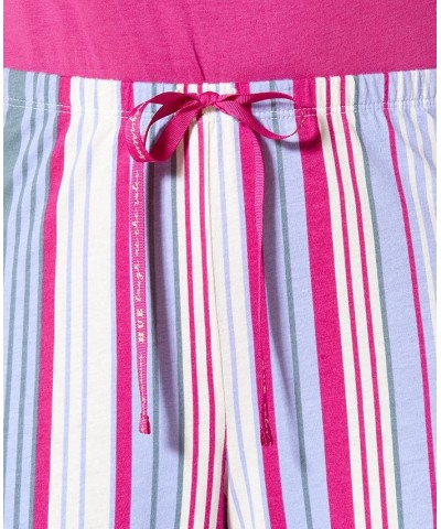 Women's Side By Side Stripe Knit Pajama Pants Jacaranda $16.66 Sleepwear