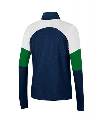 Women's Navy Notre Dame Fighting Irish Sleeve Hit Raglan Quarter-Zip Jacket Navy $28.70 Jackets