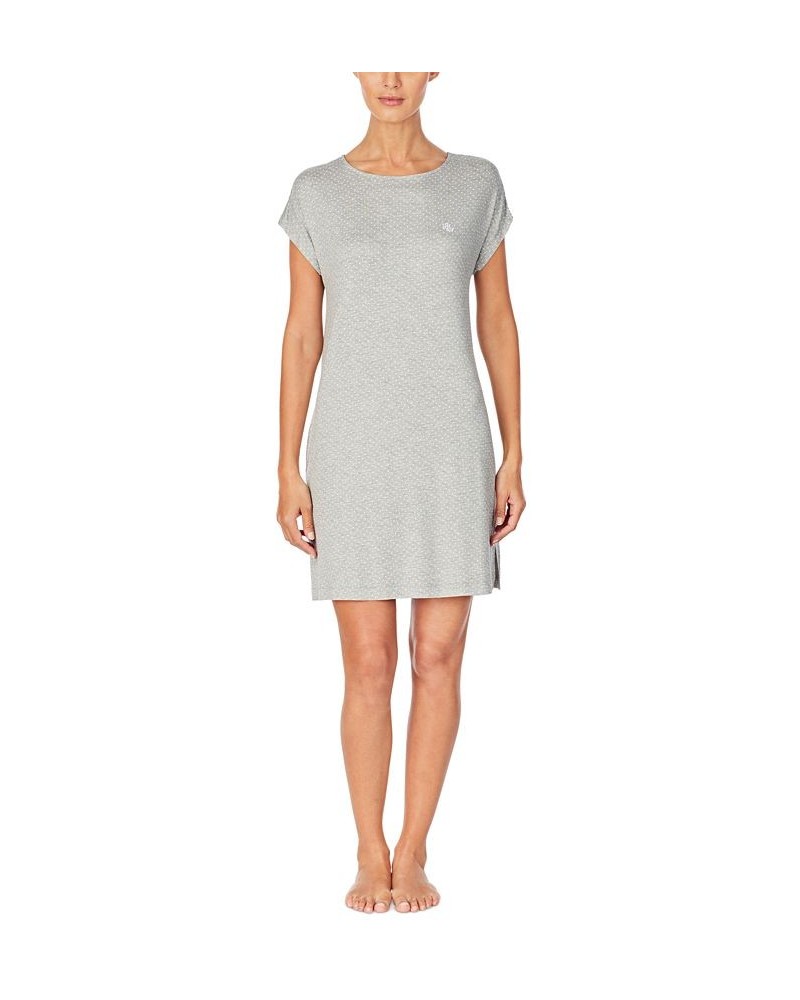 Dot-Print Sleepshirt Nightgown Gray $24.19 Sleepwear