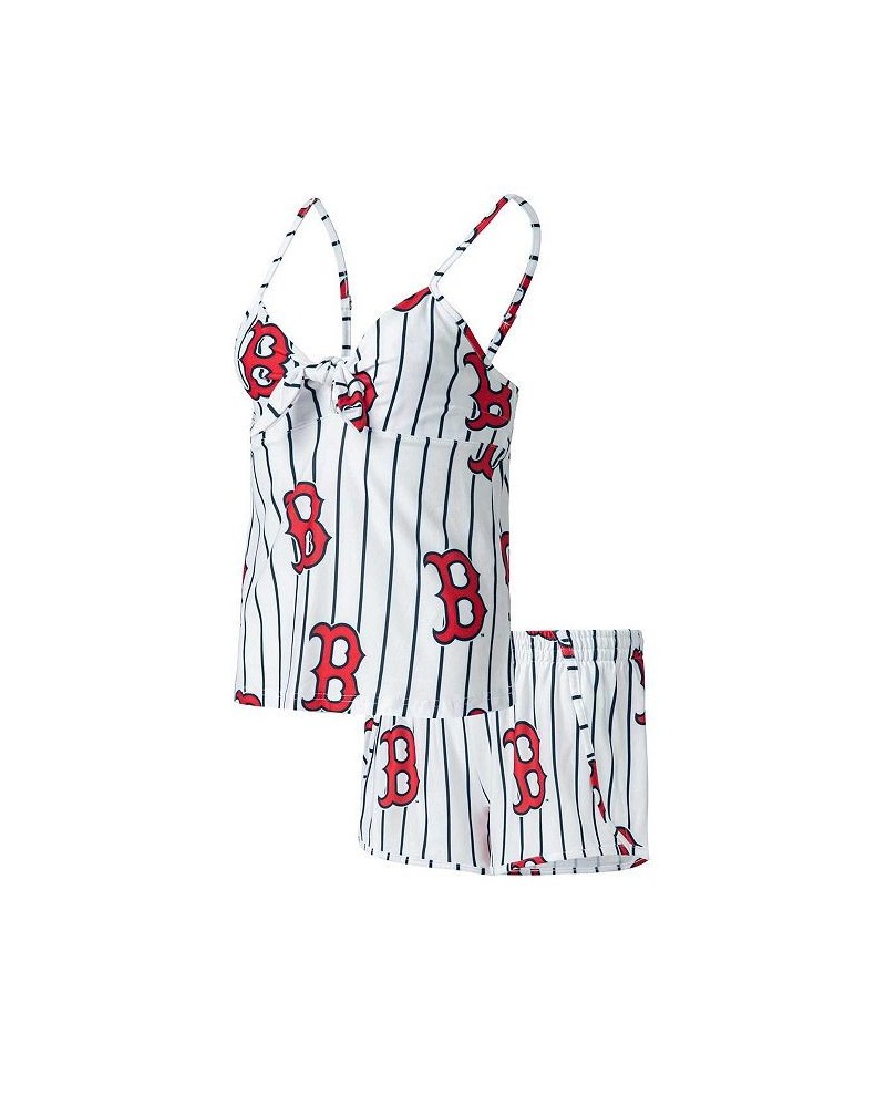 Women's White Boston Red Sox Reel Allover Print Tank Top and Shorts Sleep Set White $34.44 Pajama