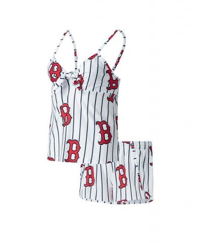 Women's White Boston Red Sox Reel Allover Print Tank Top and Shorts Sleep Set White $34.44 Pajama