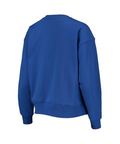 Women's Blue New York Knicks Carrie Rhinestone Pullover Sweatshirt Blue $32.85 Sweatshirts