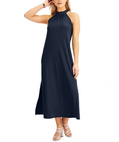 Halter Maxi Dress Blue $33.79 Dresses