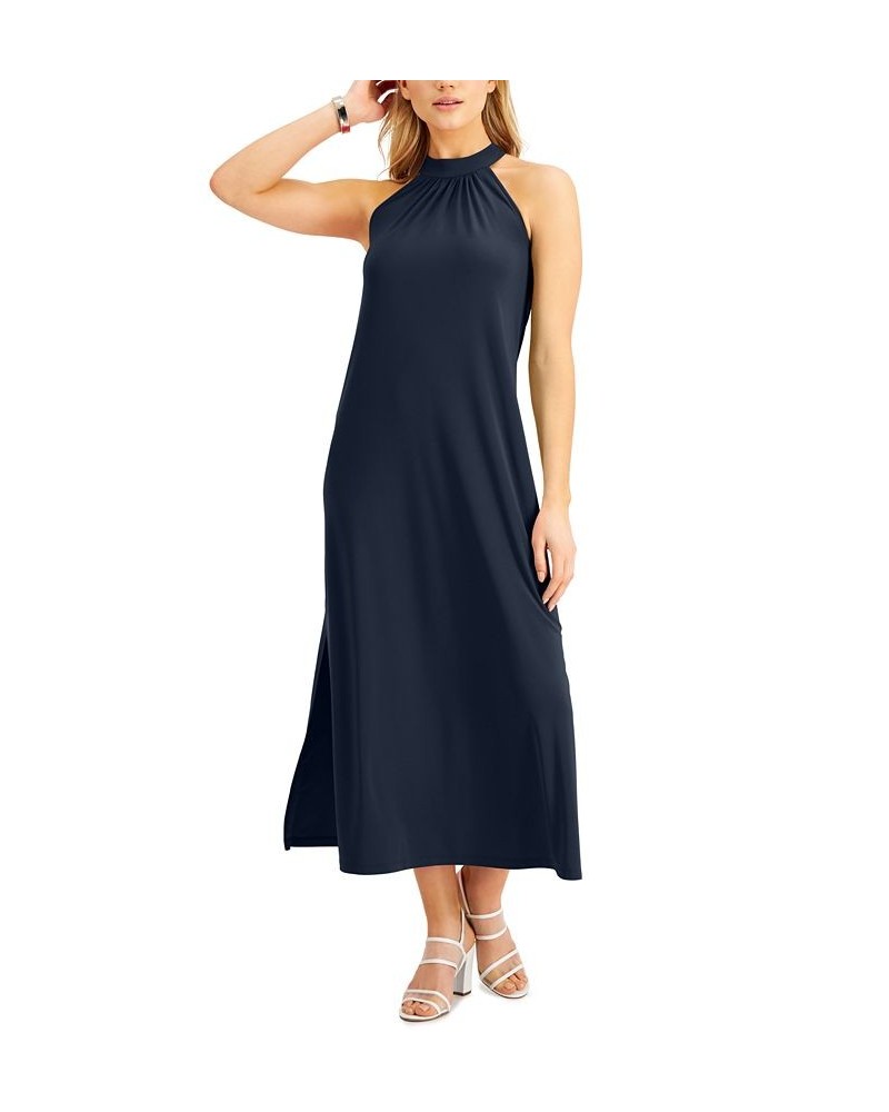 Halter Maxi Dress Blue $33.79 Dresses