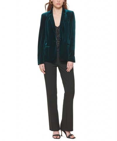 Petite Velvet One-Button Jacket Silver $32.04 Jackets