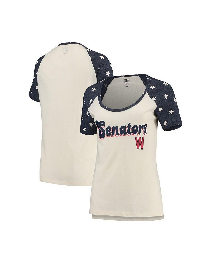 Women's Cream Navy Washington Nationals Baby Jersey Star Raglan T-shirt Cream, Navy $18.40 Tops