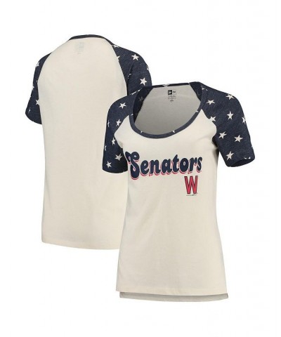 Women's Cream Navy Washington Nationals Baby Jersey Star Raglan T-shirt Cream, Navy $18.40 Tops