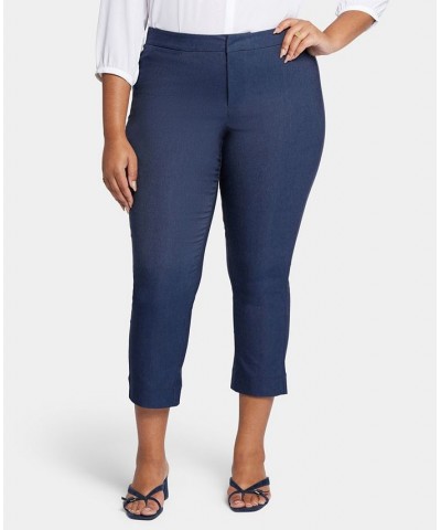 Plus Size Slim Trouser Ankle Pants Dark Blue Heather $29.74 Pants