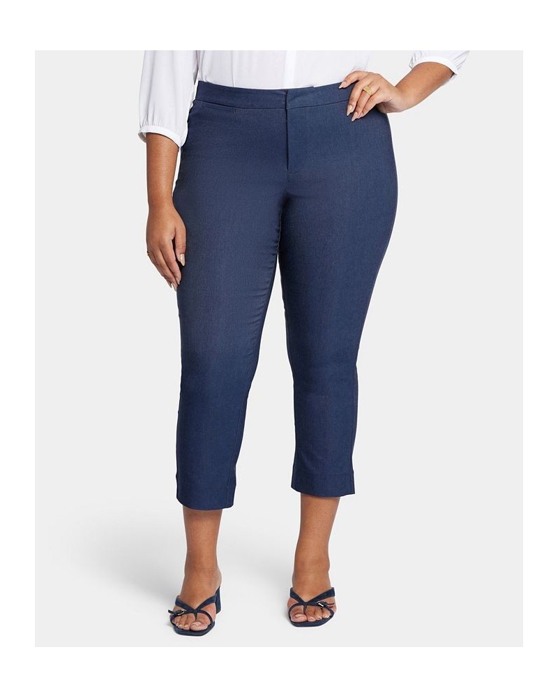 Plus Size Slim Trouser Ankle Pants Dark Blue Heather $29.74 Pants