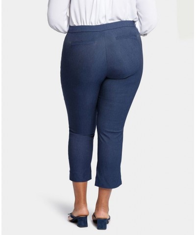 Plus Size Slim Trouser Ankle Pants Dark Blue Heather $29.74 Pants