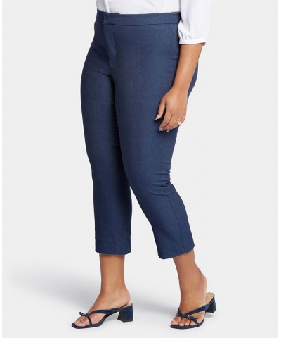 Plus Size Slim Trouser Ankle Pants Dark Blue Heather $29.74 Pants