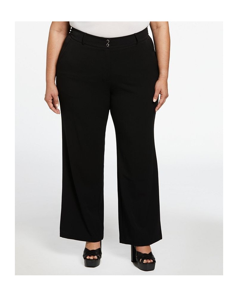 Plus Size Wide Leg Pants Black $36.89 Pants