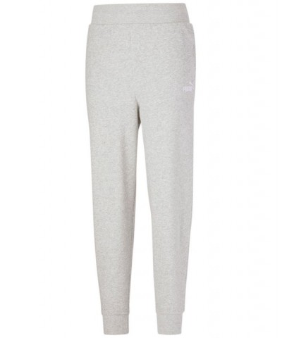 Women's Embroidered-Logo High-Waist Sweatpant Jogger Gray $24.00 Pants