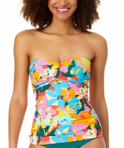 Women's Plumeria Twist Shirred Tankini Top Plumeria Multi $36.96 Swimsuits