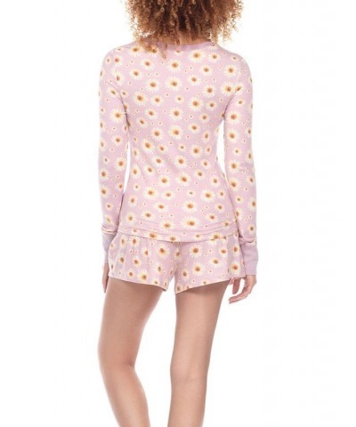 Women's Star Seeker Brushed Jersey Short Lounge Set 2 Piece Delight Daisies $24.94 Sleepwear