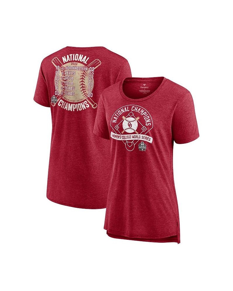 Women's Oklahoma Sooners 2022 NCAA Softball Women's College World Series Champions Slide Schedule T-shirt Crimson $21.50 Tops