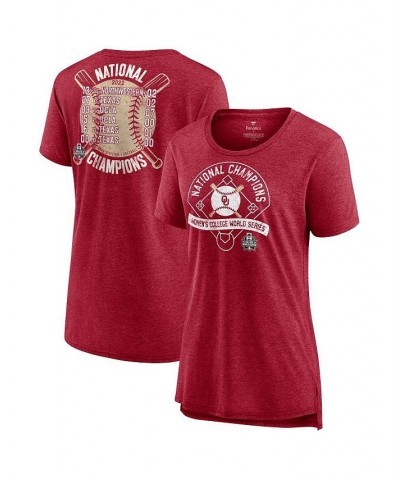 Women's Oklahoma Sooners 2022 NCAA Softball Women's College World Series Champions Slide Schedule T-shirt Crimson $21.50 Tops