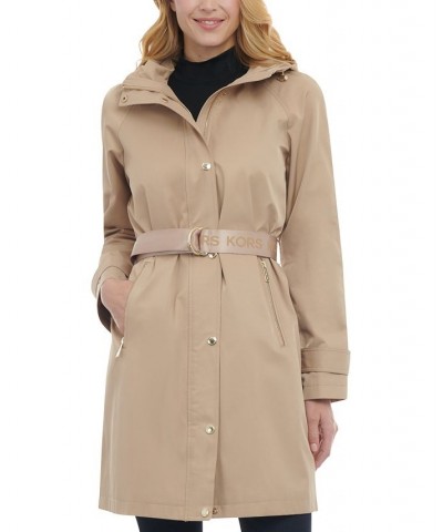 Petite Belted Hooded Trench Coat Tan/Beige $47.74 Coats