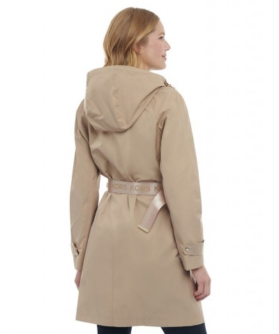 Petite Belted Hooded Trench Coat Tan/Beige $47.74 Coats