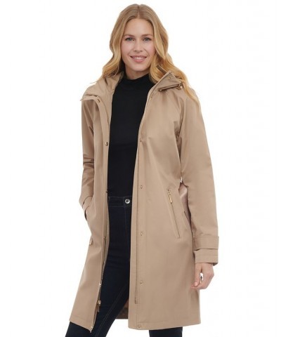 Petite Belted Hooded Trench Coat Tan/Beige $47.74 Coats