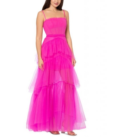 Mesh Corset Ball Gown Pink $128.00 Dresses