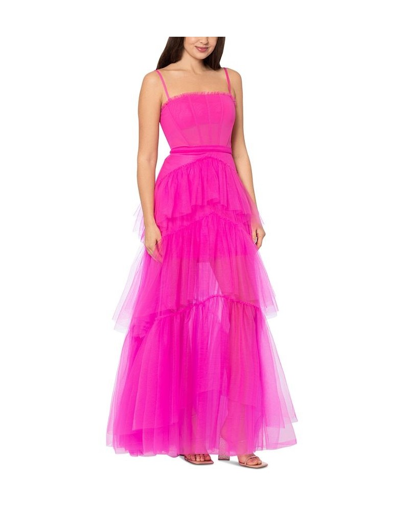 Mesh Corset Ball Gown Pink $128.00 Dresses