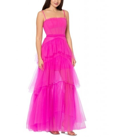 Mesh Corset Ball Gown Pink $128.00 Dresses