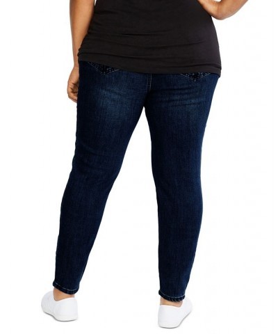 Indigo Blue Plus Size Super Stretch Skinny Maternity Jeans Dark Wash $24.94 Jeans