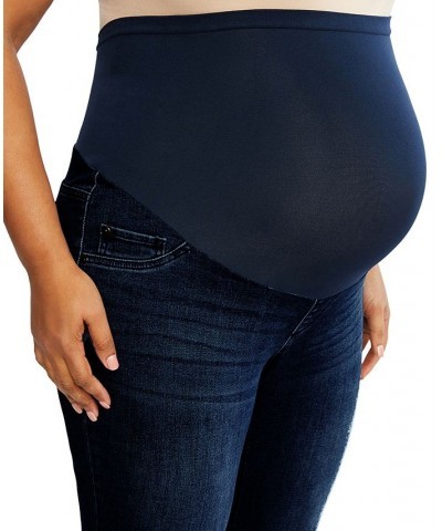 Indigo Blue Plus Size Super Stretch Skinny Maternity Jeans Dark Wash $24.94 Jeans