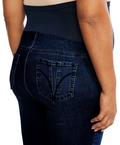 Indigo Blue Plus Size Super Stretch Skinny Maternity Jeans Dark Wash $24.94 Jeans