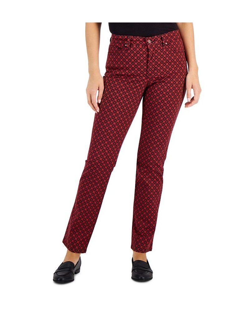 Petite Geometric Lexington Straight-Leg Jeans Ravishing Red $14.24 Jeans