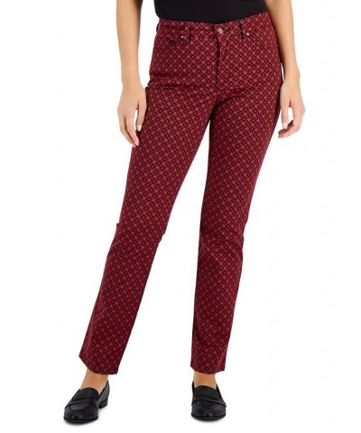 Petite Geometric Lexington Straight-Leg Jeans Ravishing Red $14.24 Jeans