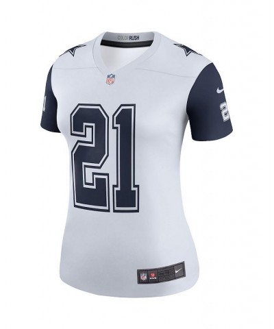 Women's Ezekiel Elliott White Dallas Cowboys Color Rush Legend Player Jersey White $53.90 Jersey