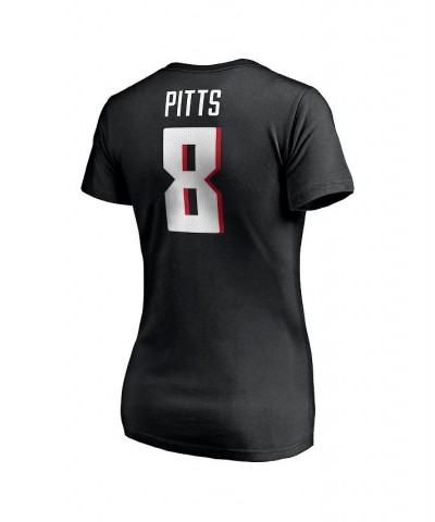 Women's Branded Kyle Pitts Black Atlanta Falcons Player Icon Name Number V-Neck T-shirt Black $26.09 Tops