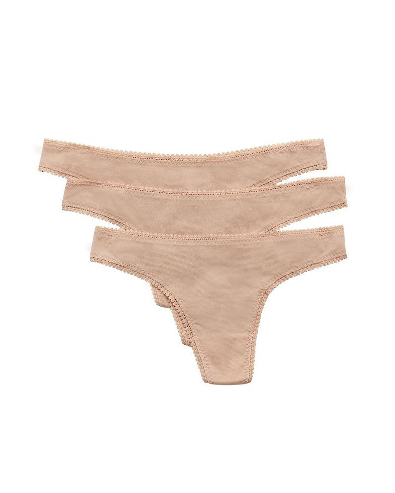 Women's Mesh Hip G 3 Pack Tan/Beige $18.24 Panty