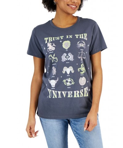 Juniors' Trust In The Universe-Graphic T-Shirt Gray $10.44 Tops