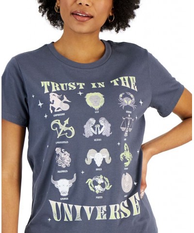 Juniors' Trust In The Universe-Graphic T-Shirt Gray $10.44 Tops