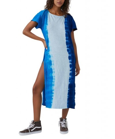 Women's Ice Cream Sundae Cotton Midi Dress Dream Blue Combo $45.36 Dresses