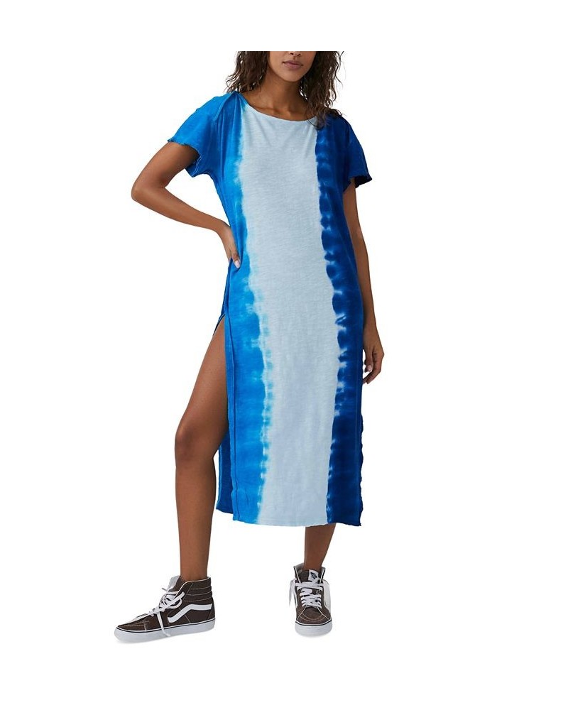 Women's Ice Cream Sundae Cotton Midi Dress Dream Blue Combo $45.36 Dresses