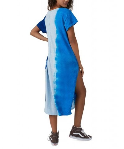 Women's Ice Cream Sundae Cotton Midi Dress Dream Blue Combo $45.36 Dresses