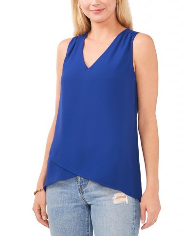 Plus Size High-Low Crossover Hem Top Twilight Blue $21.78 Tops