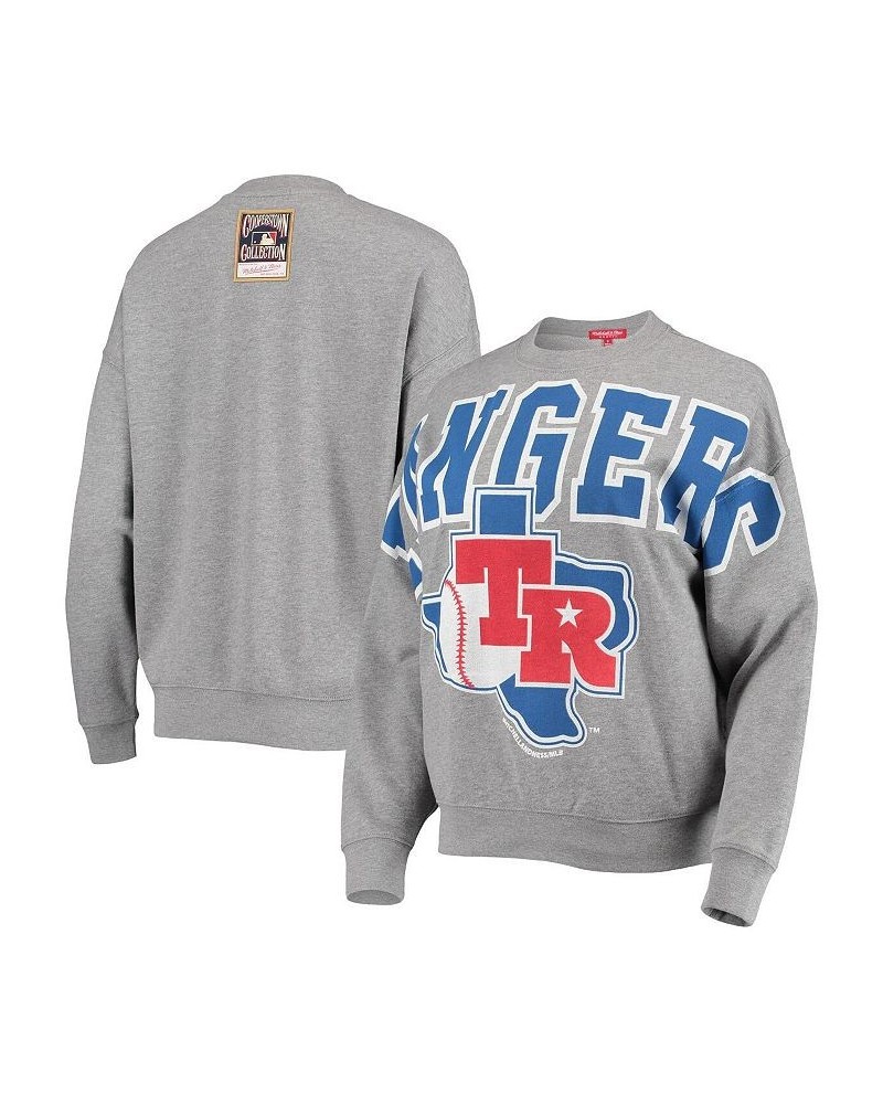 Women's Heathered Gray Texas Rangers Cooperstown Collection Logo Lightweight Pullover Sweatshirt Heathered Gray $30.80 Sweats...