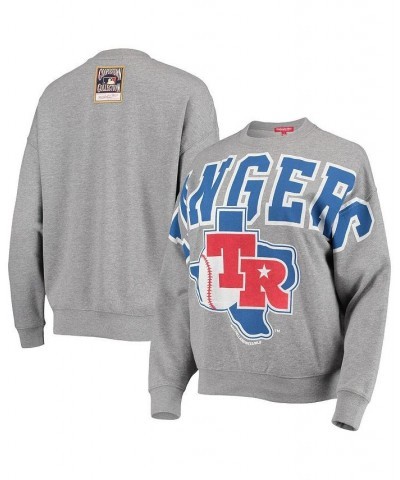 Women's Heathered Gray Texas Rangers Cooperstown Collection Logo Lightweight Pullover Sweatshirt Heathered Gray $30.80 Sweats...