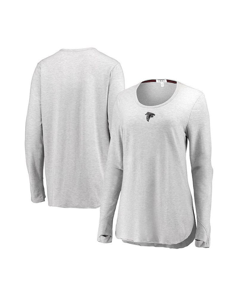 Women's Heather Gray Atlanta Falcons Thumbhole Long Sleeve T-shirt Heather Gray $24.00 Tops